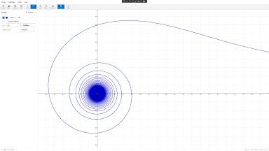 Logiciel Tracium : une courbe polaire en spirale. Cliquez pour agrandir.